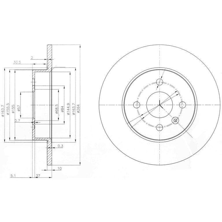 Disques de frein DELPHI ref. BG3885