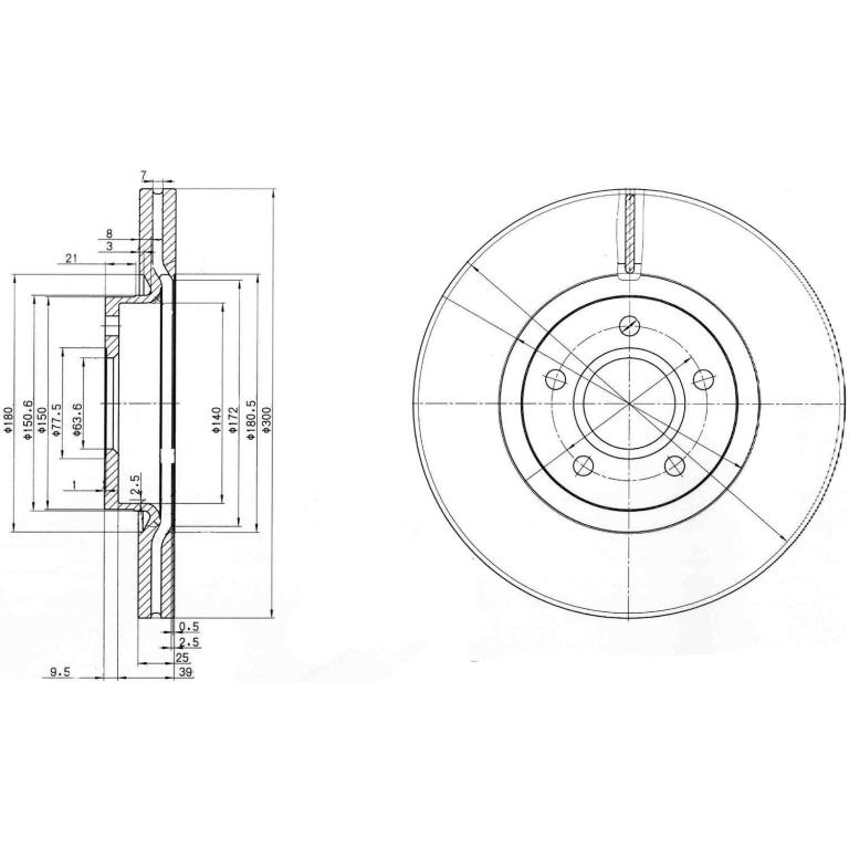 Disques de frein DELPHI ref. BG3895C