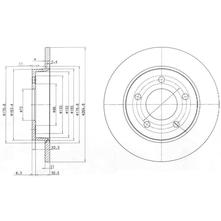 Disques de frein DELPHI ref. BG4025C