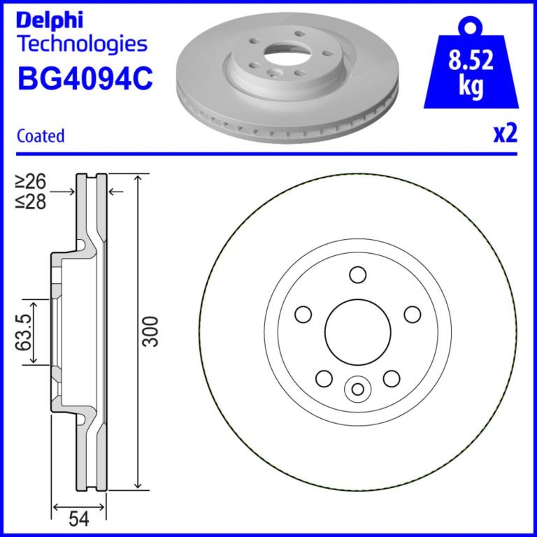 Discos de travão DELPHI ref. BG4094C