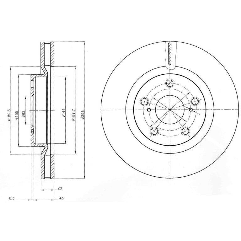 Disques de frein DELPHI ref. BG4114C