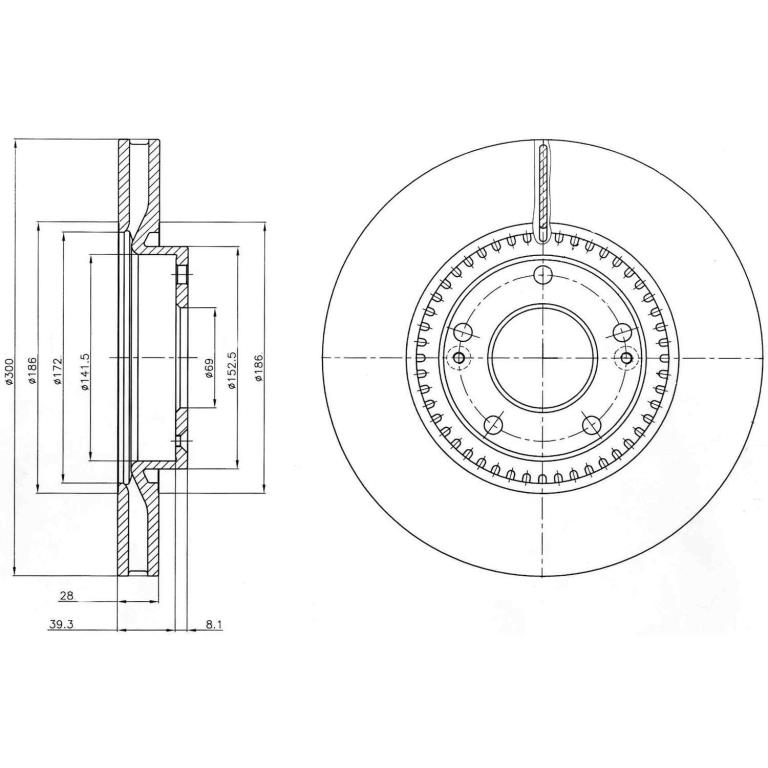 Disques de frein DELPHI BG4251C