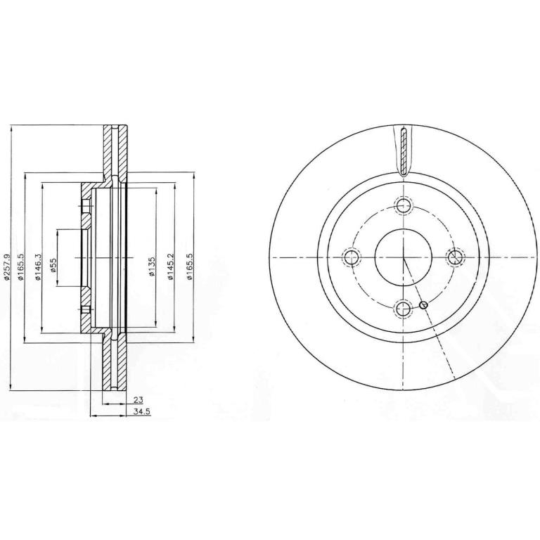 Disques de frein DELPHI ref. BG4254C