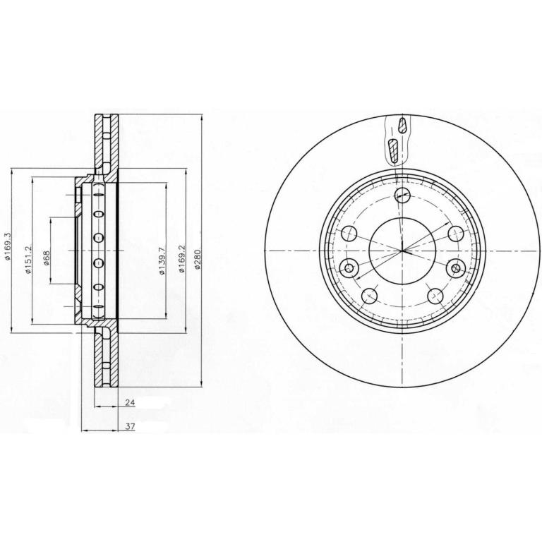 Disques de frein DELPHI ref. BG4265C