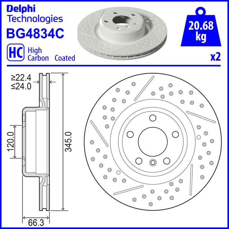 Disques de frein DELPHI BG4834C