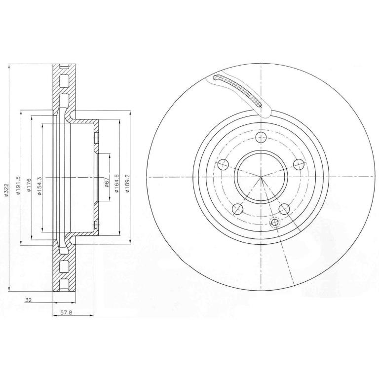 Disques de frein DELPHI ref. BG9075C