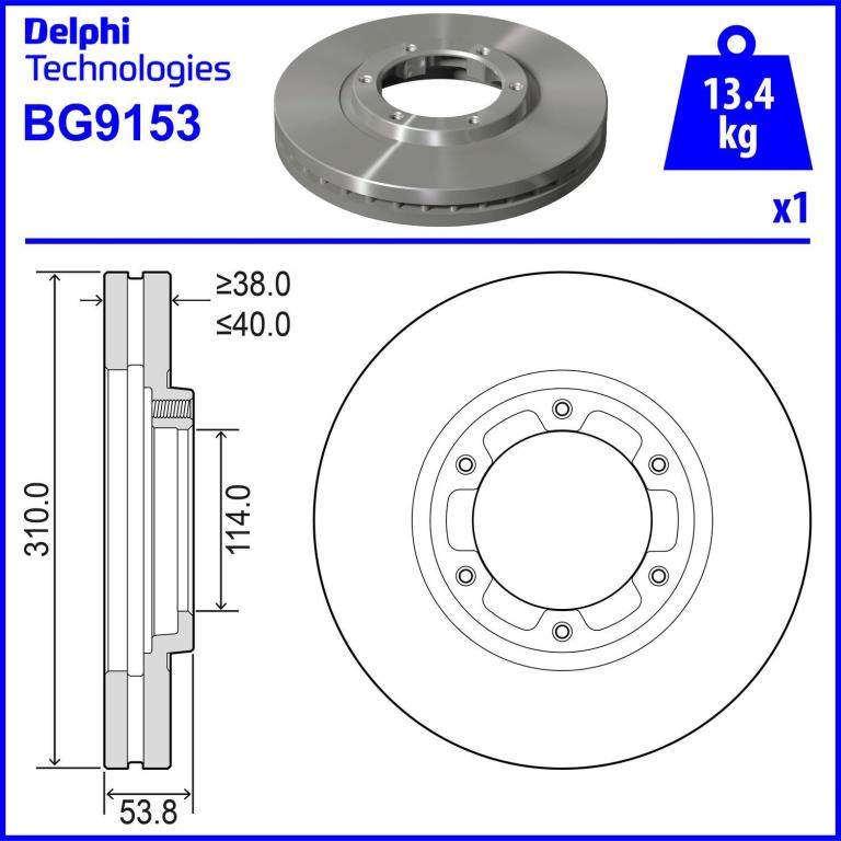 Disques de frein DELPHI BG9153