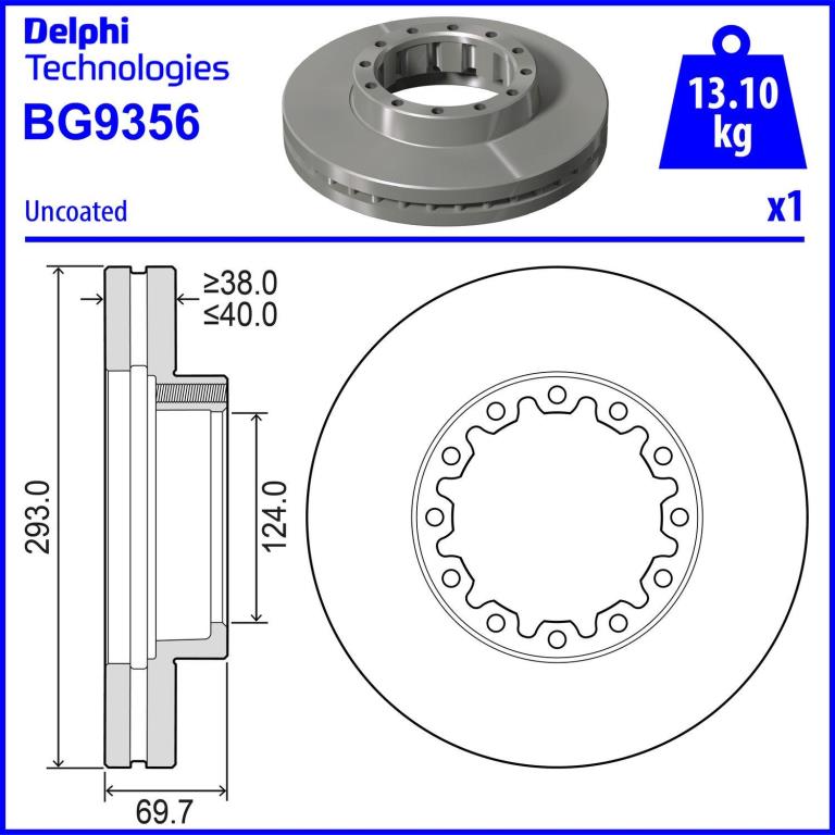 Discos de travão DELPHI BG9356