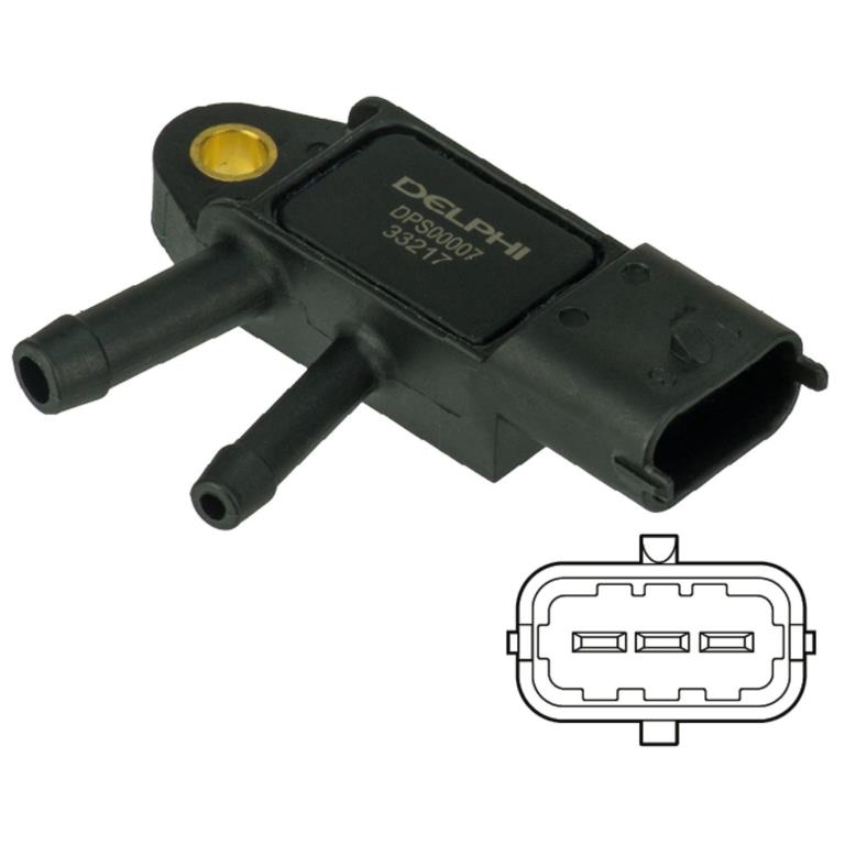 Capteur, pression des gaz échappement (Capteur de pression différentiel) DELPHI ref. DPS00007