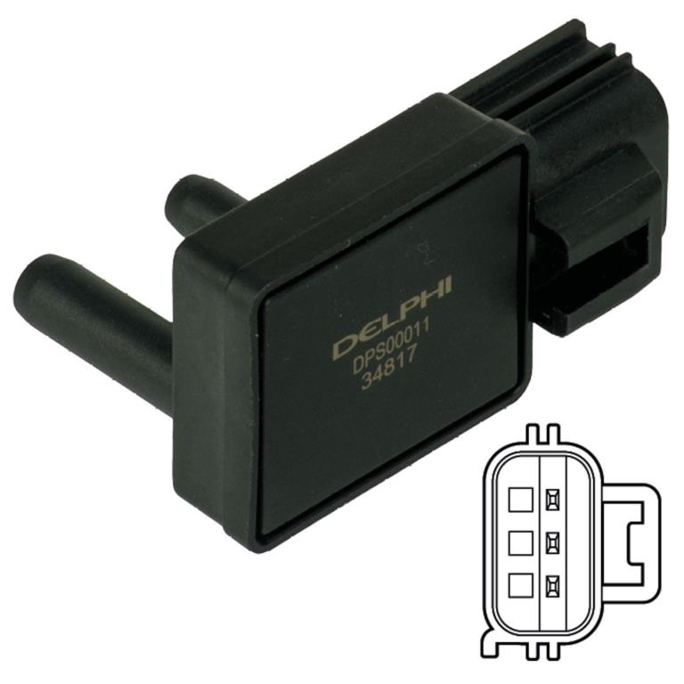 Capteur, pression des gaz échappement (Capteur de pression différentiel) DELPHI ref. DPS00011