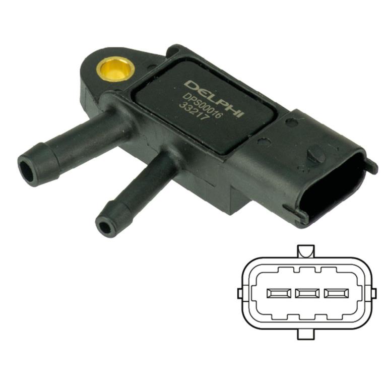 Capteur, pression des gaz échappement (Capteur de pression différentiel) DELPHI ref. DPS00016