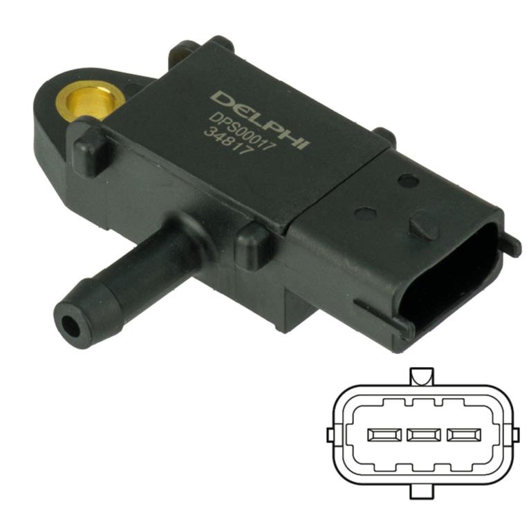 Capteur, pression des gaz échappement (Capteur de pression différentiel) DELPHI ref. DPS00017