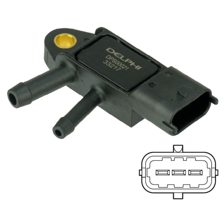 Capteur, pression des gaz échappement (Capteur de pression différentiel) DELPHI ref. DPS00021