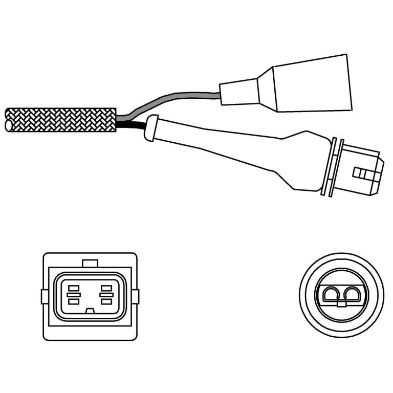Sonde Lambda Delphi ES20422-12B1 - Sonde Planaire Chauffée 445 Mm - Pour Mazda MX-5 NC (LFG218861A) - Capteur D'oxygène échappement