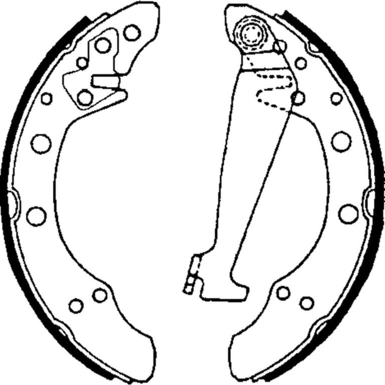 Jeu de mâchoires de frein à main (Mâchoire de frein à main) DELPHI ref. LS1625