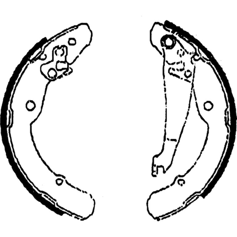 Jeu de 4 mâchoires de frein (Garniture de frein à tambour) DELPHI ref. LS1784