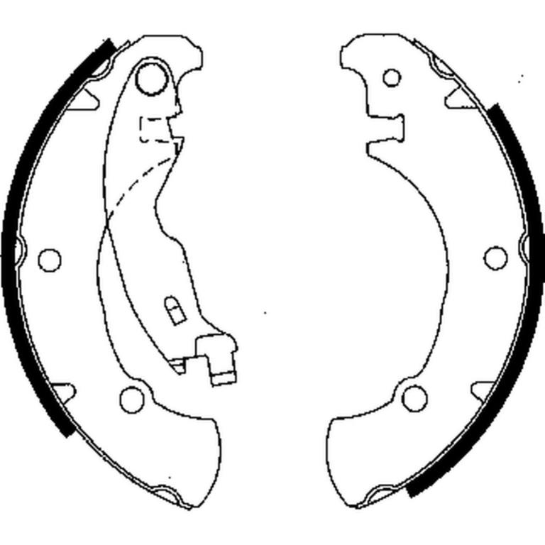 Jeu de 4 mâchoires de frein (Garniture de frein à tambour) DELPHI ref. LS1840