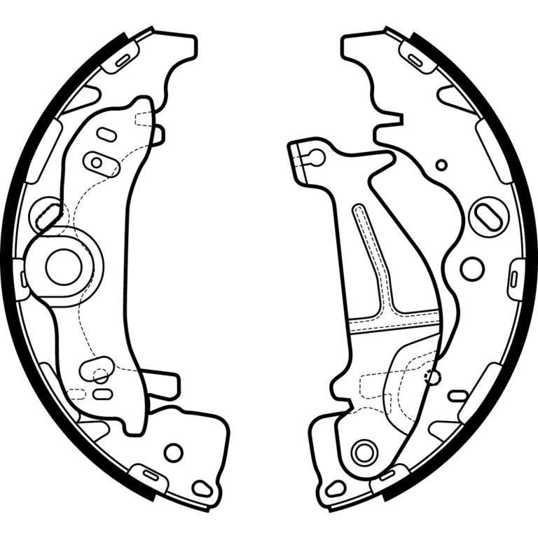 Jeu de 4 mâchoires de frein (Garniture de frein à tambour) DELPHI ref. LS2138
