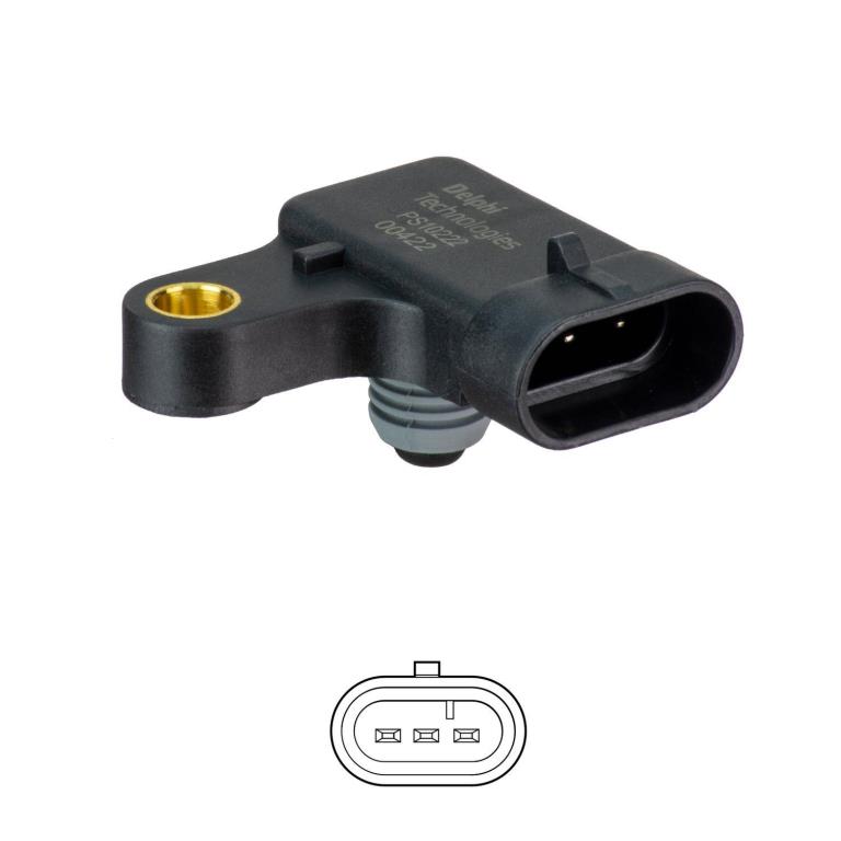 Sensor, presión colector de admisión DELPHI ref. PS10222