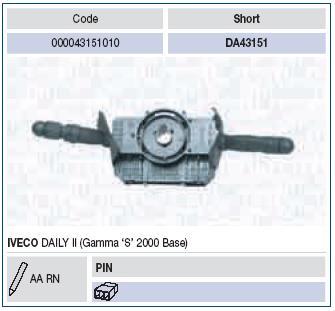 Commodo, colonne de direction MAGNETI MARELLI ref. 000043151010