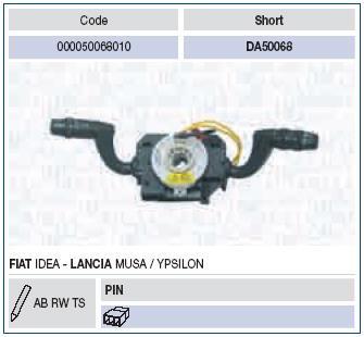 Comutador, coluna de direcção MAGNETI MARELLI ref. 000050068010