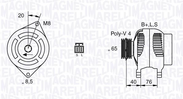 Alternateur MAGNETI MARELLI ref. 063532623010