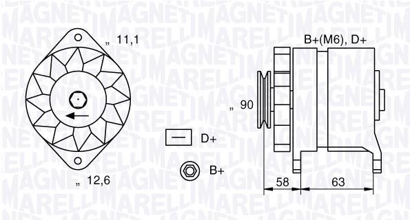 Alternateur MAGNETI MARELLI 063321019010