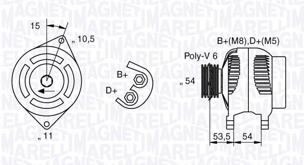 Alternateur MAGNETI MARELLI 063377016010