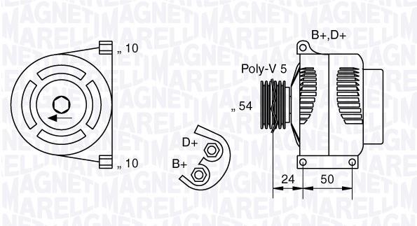 Alternateur MAGNETI MARELLI ref. 063377027010
