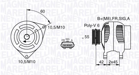 Alternateur MAGNETI MARELLI ref. 063377416010