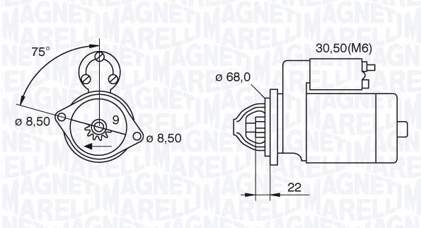 Démarreur MAGNETI MARELLI 063521120350
