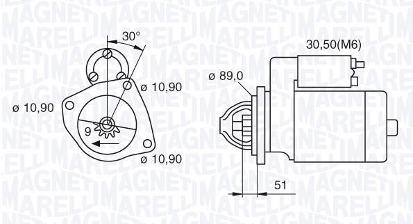 Démarreur MAGNETI MARELLI ref. 063522310030
