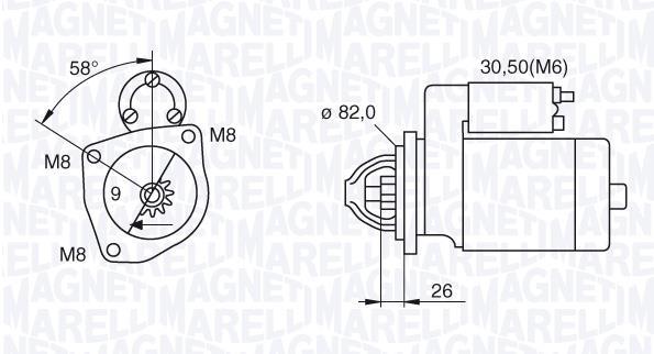 Démarreur MAGNETI MARELLI 063521090180