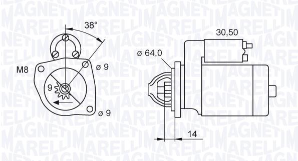 Démarreur MAGNETI MARELLI ref. 063520003200