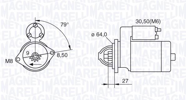 Démarreur MAGNETI MARELLI ref. 063280045010
